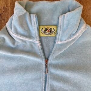 Vintage Y2K Juicy Couture Velour Zip Up Jacket Light Blue Size L